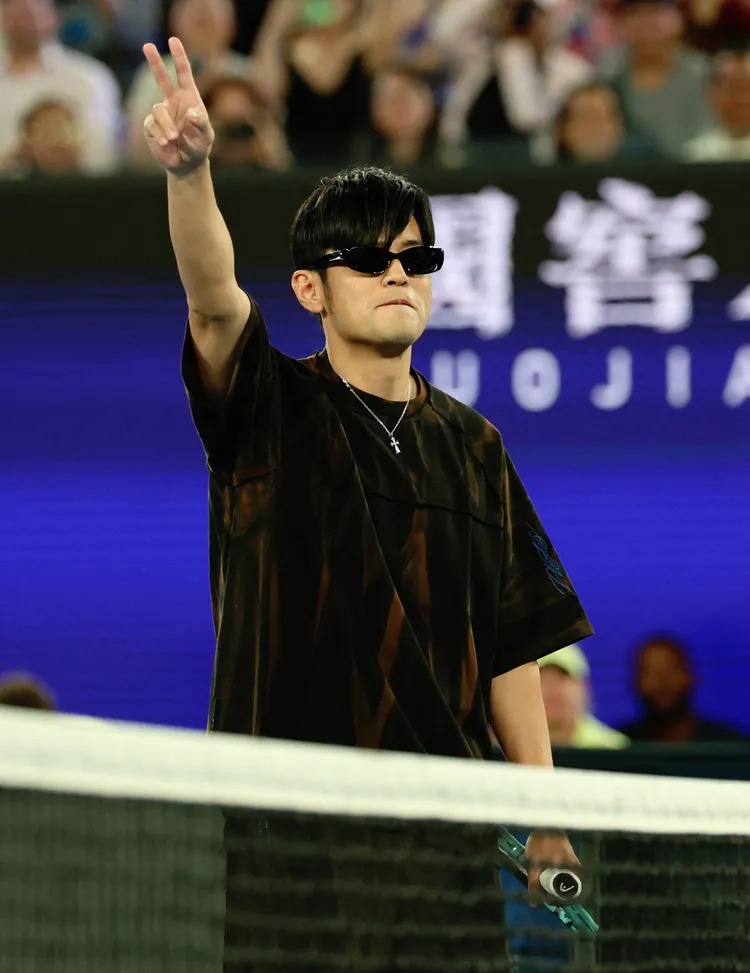 周杰倫近日參加澳網「一分大滿貫」表演賽。資料照、路透社提供