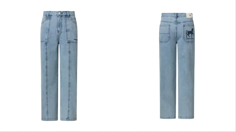 PALLADIUM馬年限定圖騰牛仔長褲，3590元。品牌提供