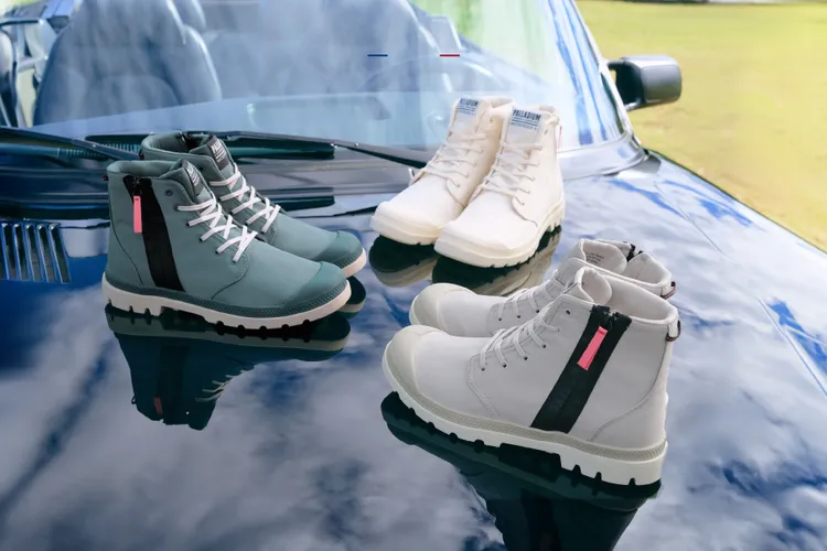 PALLADIUM PAMPA HI SEEKER 2超輕量防水拉鍊軍靴，兼具輕盈機能與舒適支撐，各3580元。品牌提供