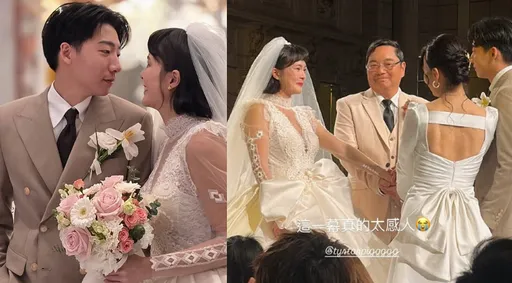 黃沐妍挺孕肚辦婚宴賓客簽名在她身上！謝忻飛接搶捧花　范姜彥豐獻祝福