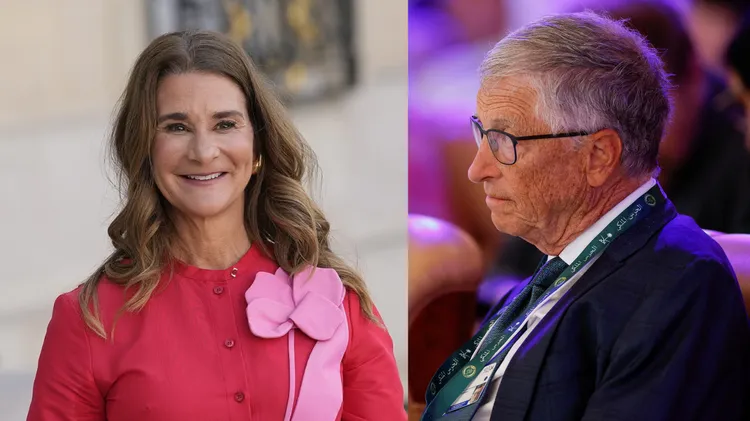 比爾蓋茲與前妻梅琳達。合成圖／美聯社