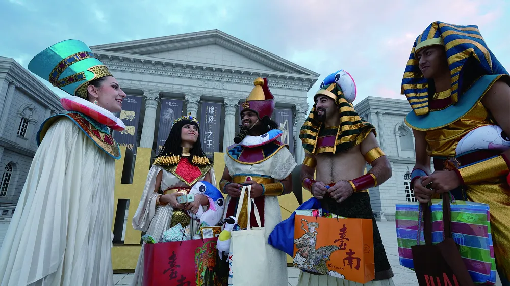 奇美博物館《埃及之王：法老》正式開展，南市府也跟風拍片宣傳台南旅遊。南市府提供