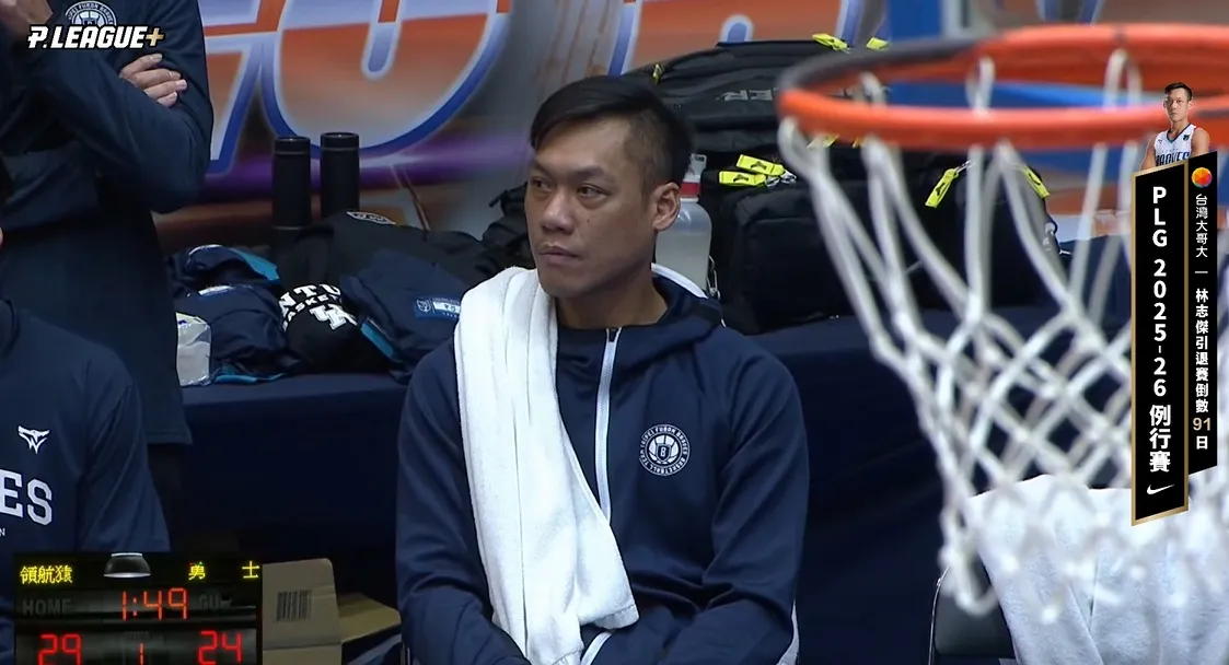 林志杰本场才打4分20秒，因冲突事件冲上场没了。翻摄自PLG YT