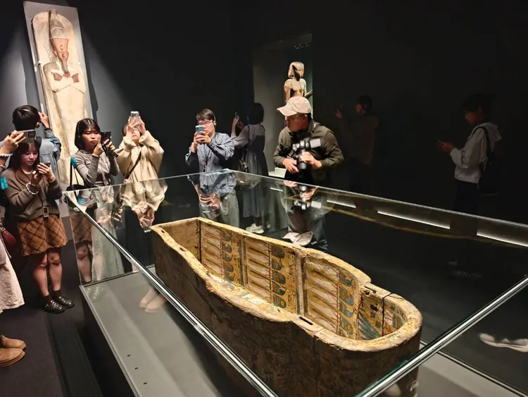 法老棺木內還有彩繪，藝術性、神秘感十足。