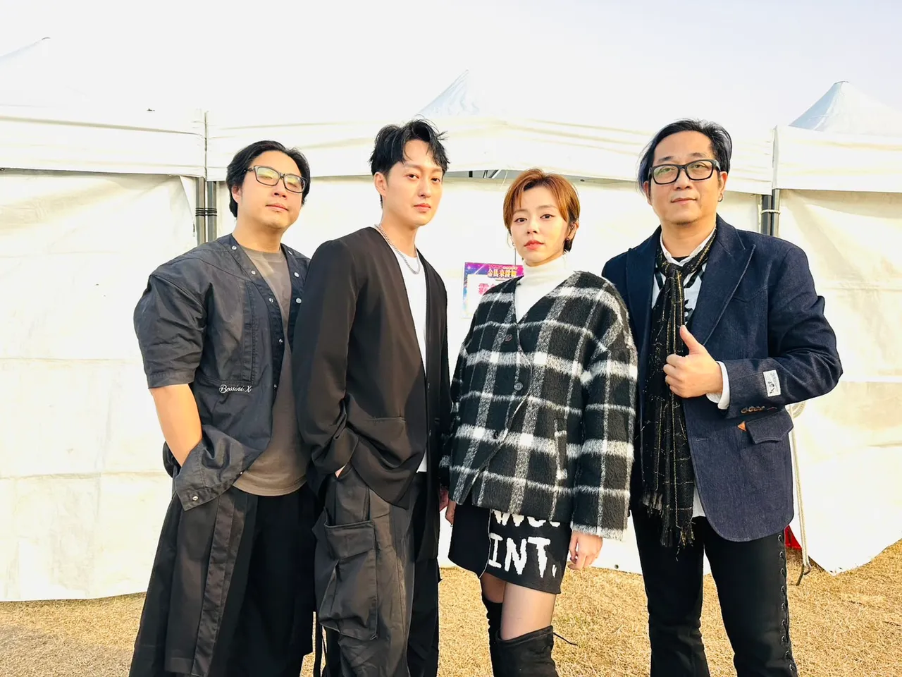 霸气乐团成员小头（左起）、于浩威、王瞳、阿修罗。民视提供