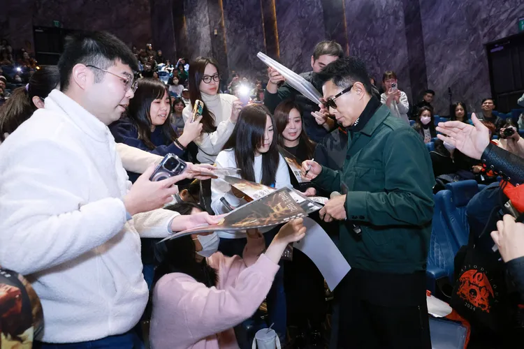 古天樂出席《尋秦記》見面會。華映提供