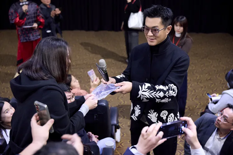 古天樂出席《尋秦記》見面會。華映提供