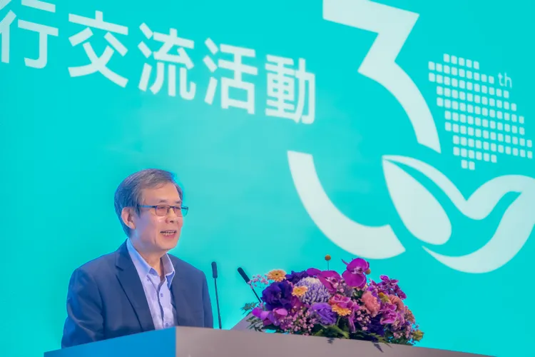 台積電秦永沛共同營運長專題演講，表達台積電與南科共好同行的決心。南科管理局提供