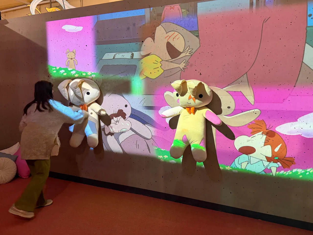 互动游戏可体验槌动画中「妮妮的兔子」。庄伟祺摄