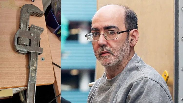 費爾頓（右圖）用重型扳手（左圖）偷襲派克。翻攝自《am730》