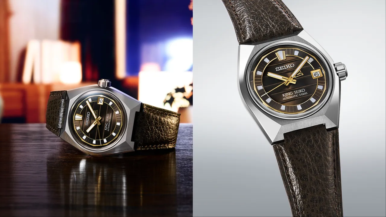 深棕色面盘的SLA093J1勾勒出摩天大楼与大地色系的色彩层叠，并佩戴同色系皮革表带。品牌提供