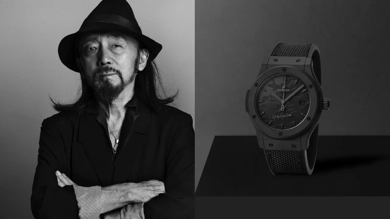 Hublot與日本時尚設計師山本耀司合作，推出經典融合系列山本耀司全黑迷彩腕錶。品牌提供