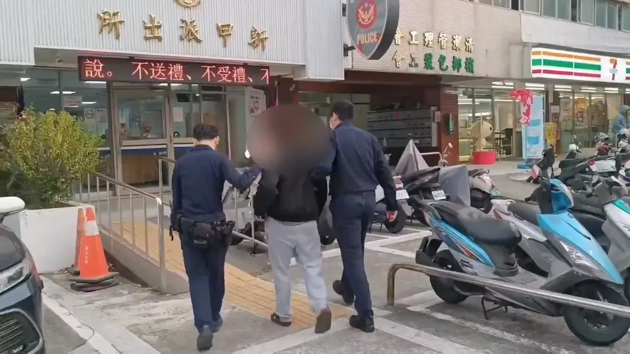 警方查緝肇事者朱男到案說明。翻攝畫面
