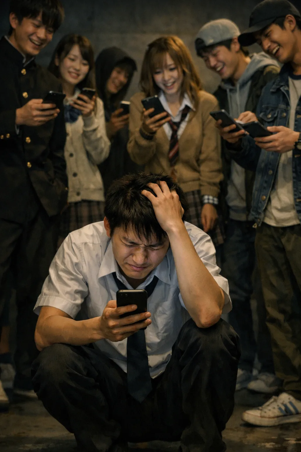 社群软体的匿名性、便利性，很容易成为网路霸凌的平台。AI生成示意图