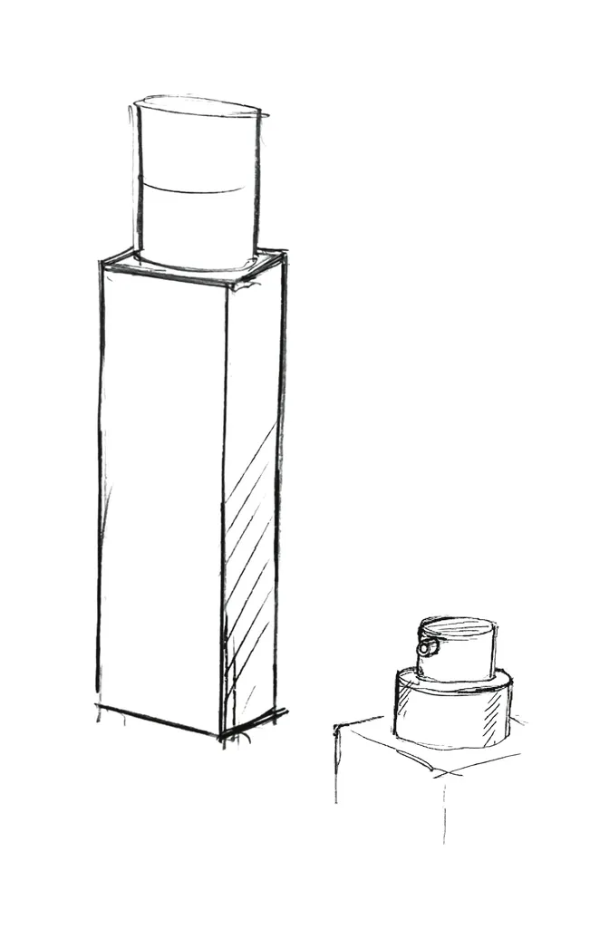 Hermès Plein Air光采雾感保养粉底草图。品牌提供