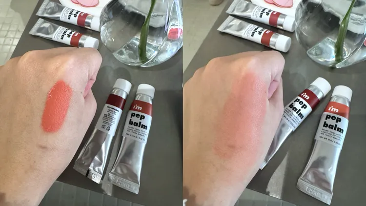 I'M MEME我愛奶霜唇頰水彩只要少量就可輕鬆延展。張家玲攝