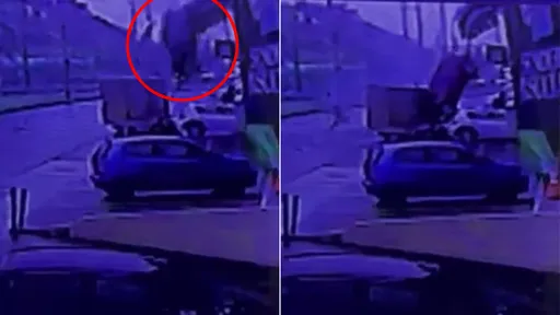 影片｜女駕駛「撞破牆飛墜3樓」　小貨車犧牲自己幫她完美停車