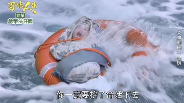 三立《百味人生》AI寶寶落海的畫面曾引發討論。翻攝《百味人生》
