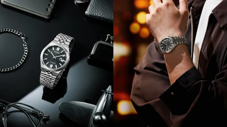 TSUYOSA 60錶殼採用千禧年代運動錶經典輪廓，並搭配同樣復古的五珠式多鍊節錶帶。品牌提供