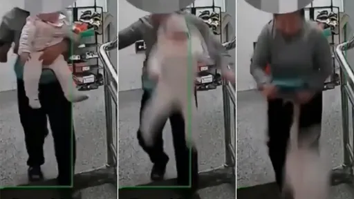 影片｜阿嬤下樓梯忙滑手機　「鬆開懷中孫女」扶欄杆害嬰重摔