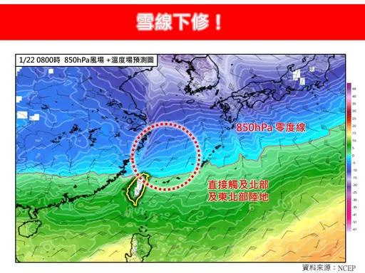 雪線下修！逼近寒流臨界　這些高山降雪量將變多