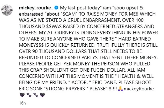 米基洛克發文痛斥募款活動對他而言是「殘酷的羞辱」，並表示將把款項退還給所有人。