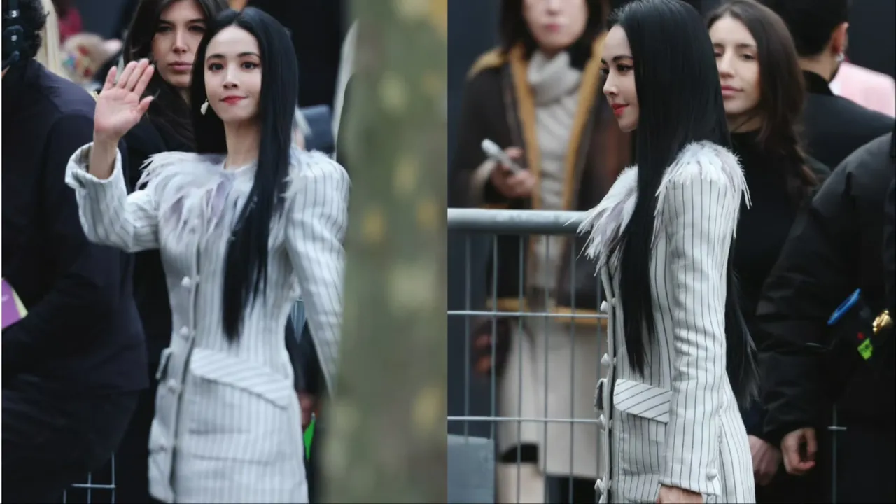 蔡依林切換到看秀模式時立刻展現女王氣場，同時不忘親切對場外粉絲打招呼。翻攝微博