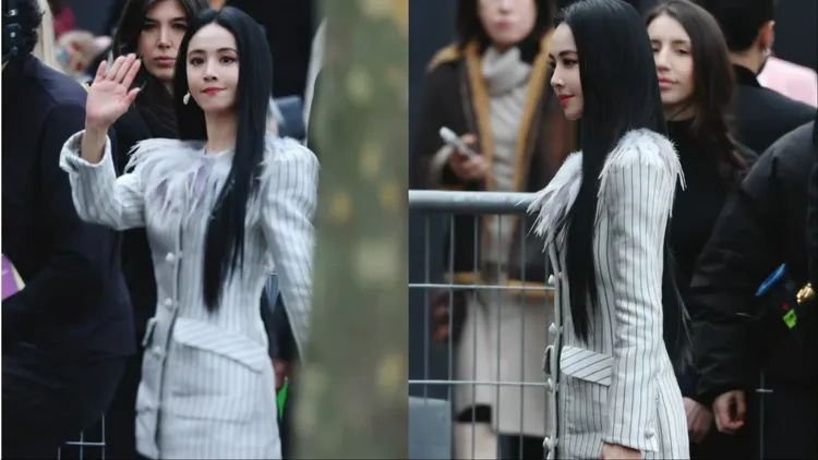 蔡依林切換到看秀模式時立刻展現女王氣場，同時不忘親切對場外粉絲打招呼。翻攝微博