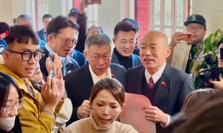 民眾黨前主席柯文哲拜會立法院長韓國瑜。邱筠媜攝