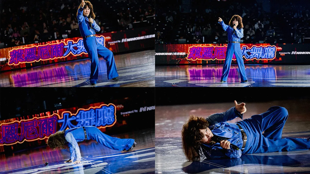 舞棍阿伯開場表演大獲好評。翻攝球團官方臉書