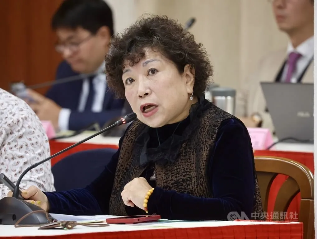 國民黨黨團推薦學者專家游毓蘭發言。中央社