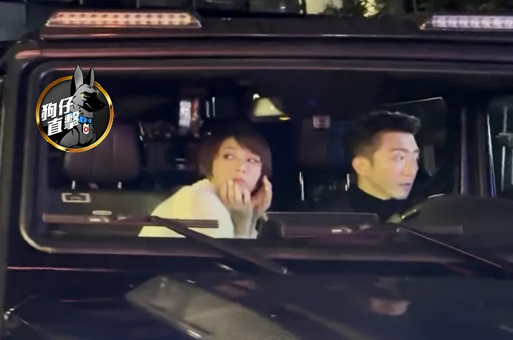 懷秋（右）和新銳演員陳孟琪在信義商圈遊車河約會。特勤中心攝