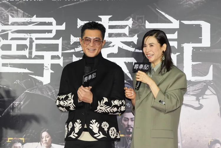 古天樂和宣萱。攝影中心攝