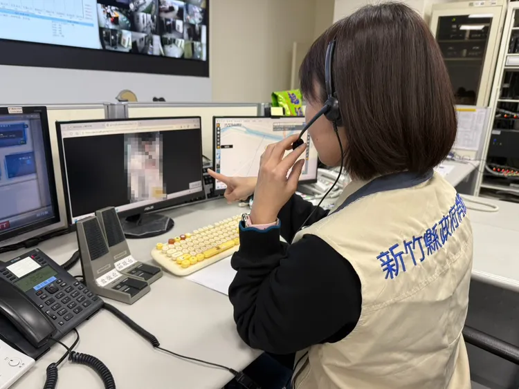 護理師視訊指導CPR。新竹縣消防局提供