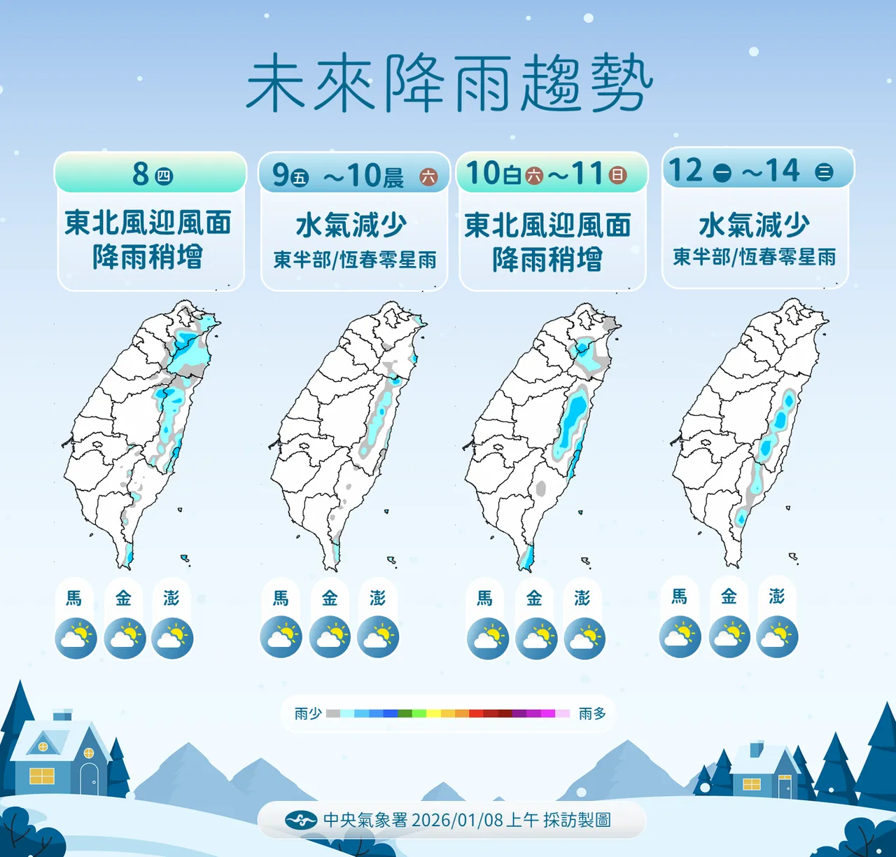 未來降雨趨勢。氣象署提供