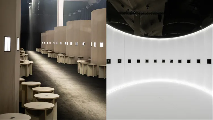 每位嘉賓都透過小窗戶欣賞本季的60套全新華服。品牌提供