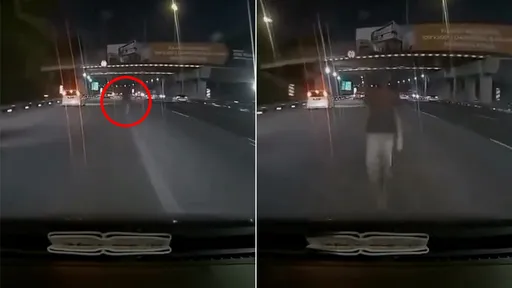 驚悚影片｜車道中間突出現「行人漫步」　駕駛當場把他撞死