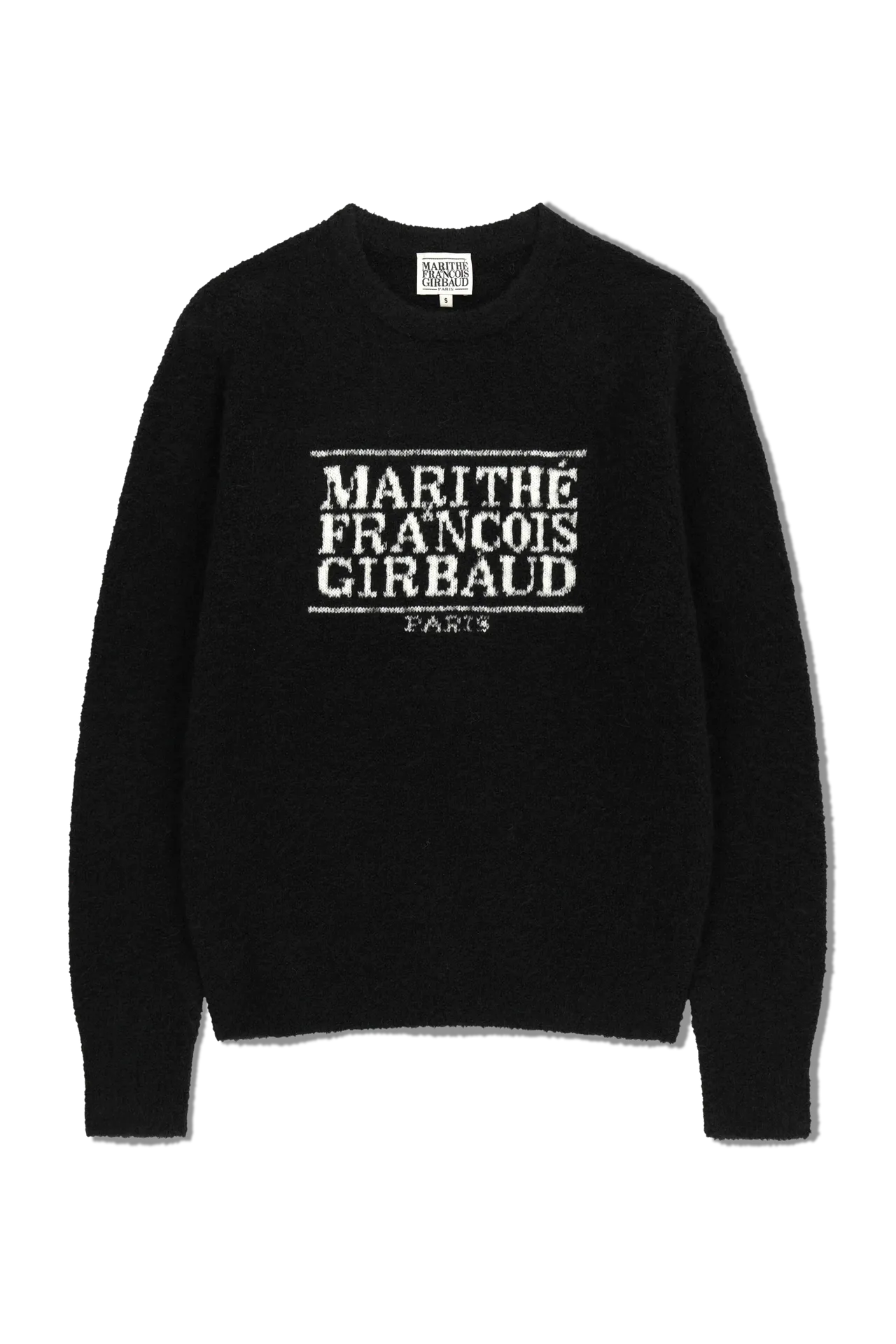 MARITHÉ+FRANÇOIS GIRBAUD圈圈紗經典LOGO針織上衣，4390元。品牌提供