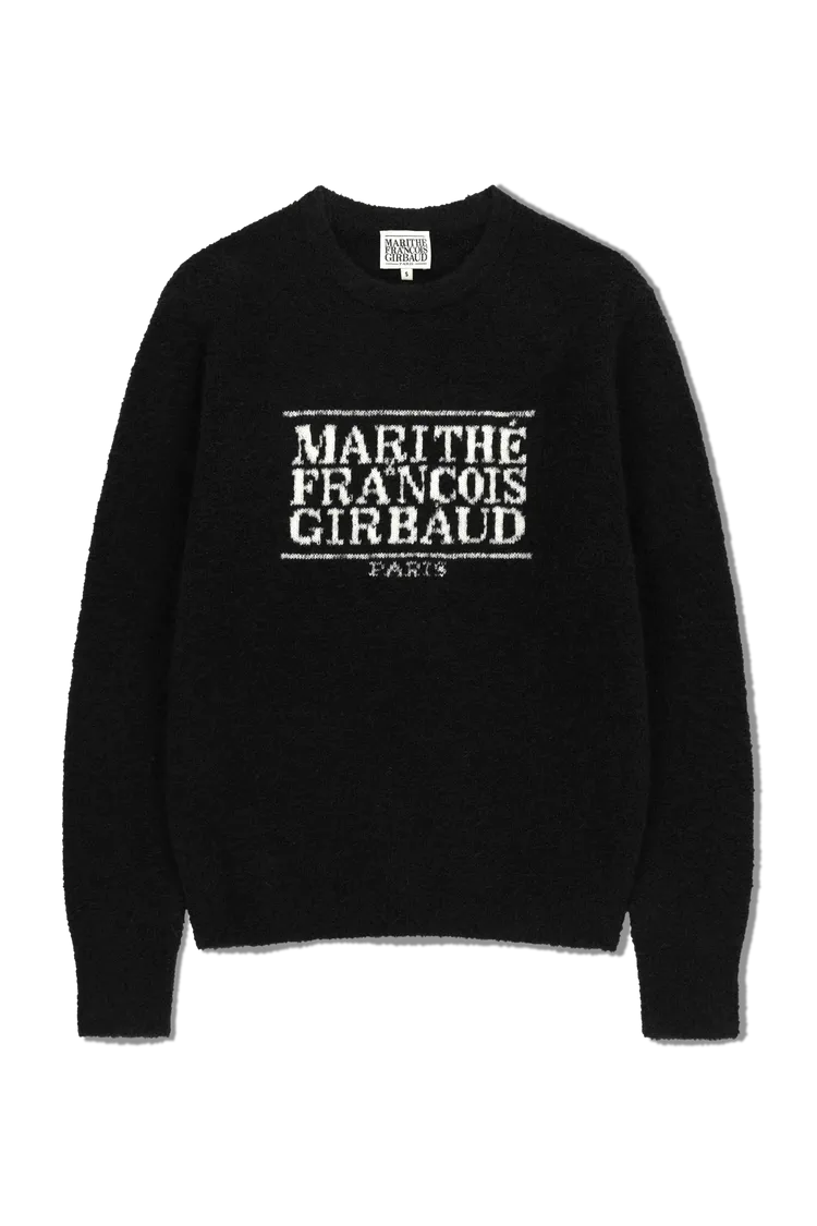 MARITHÉ+FRANÇOIS GIRBAUD圈圈紗經典LOGO針織上衣，4390元。品牌提供
