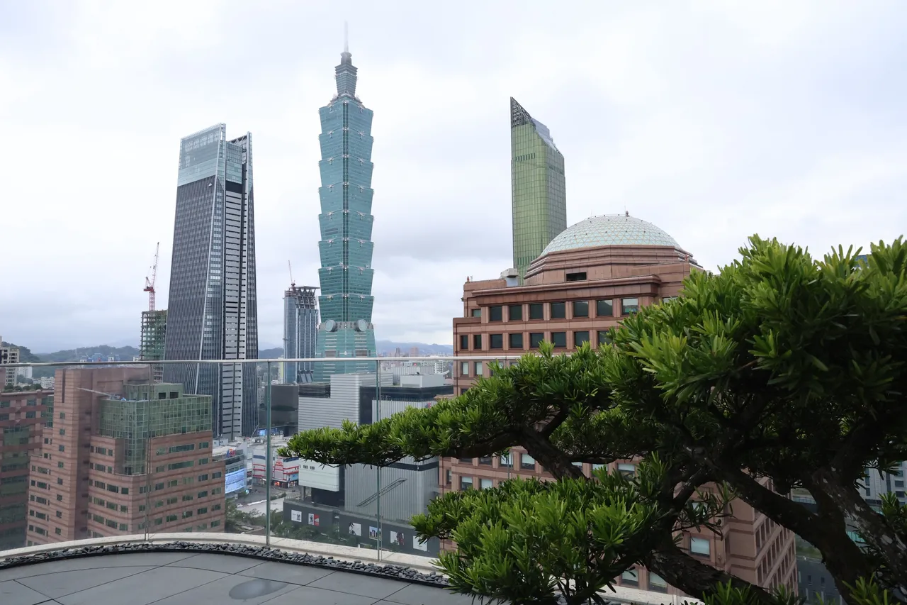 「陶朱隱園」的頂樓景觀，可將台北101等大樓盡收眼底。莊宗達攝