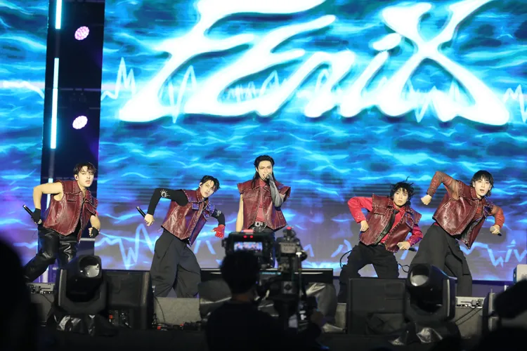 台灣男團FEniX上台賣力演出。南市府提供