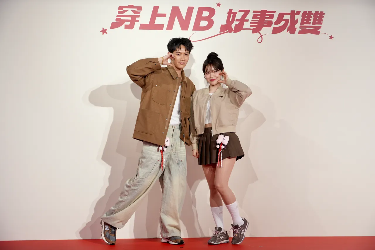 柯震東（左）、李多慧（右）出席New Balance活動。彭欣偉攝