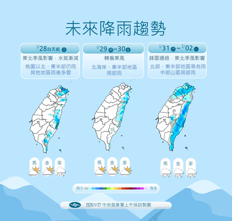 未來降雨趨勢。氣象署提供