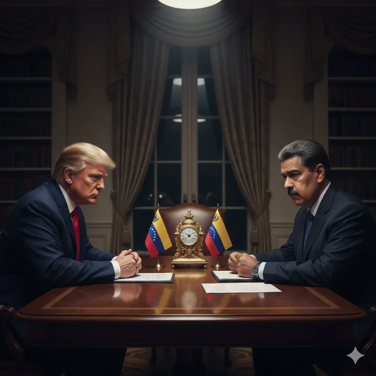 前立委邱毅評論道，馬杜羅面臨「認罪換生存」或「堅持否認承擔最壞後果」的兩難處境。AI生成圖片