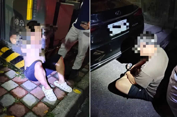 警方逮捕運毒集團成員蔡男（左）、沈男（右）。民眾提供