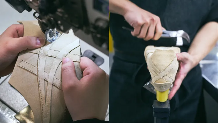 限量鞋款採用麂皮材質，並注入低飽和度的米沙色。品牌提供