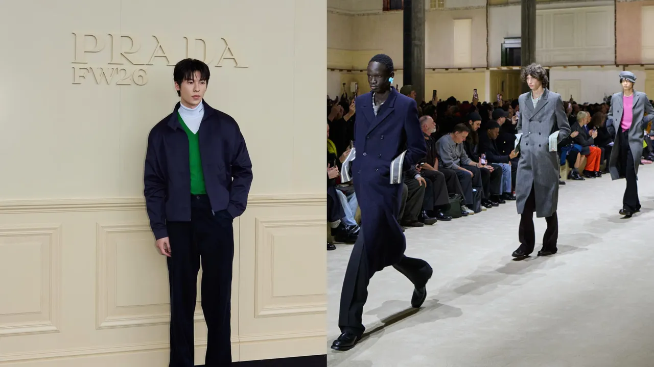 許光漢分享在米蘭欣賞PRADA男裝秀的帥照。翻攝許光漢IG、品牌提供