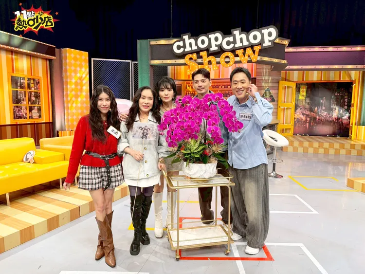 余祥銓夫妻帶李亞萍登節目。TVBS提供