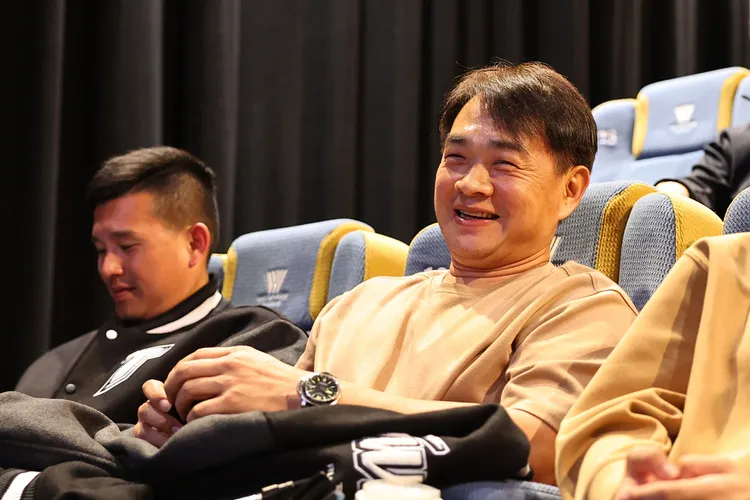 打擊教練彭政閔到場支持《冠軍之路》。中華職業棒球大聯盟提供