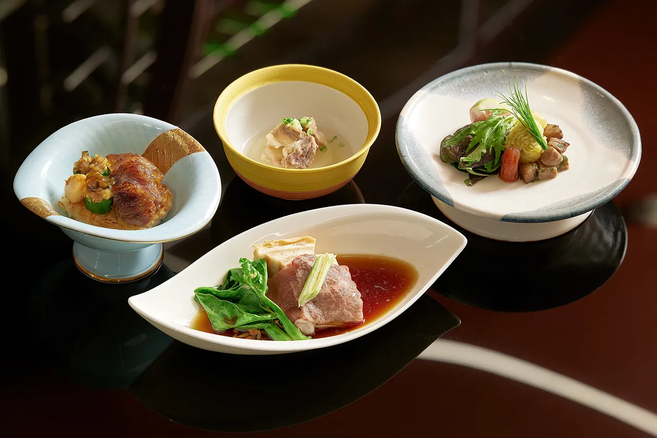 福井若狹牛御饗套餐匯集牛肩、紐約客、肋眼、牛筋等不同部位。JR東日本大飯店台北提供